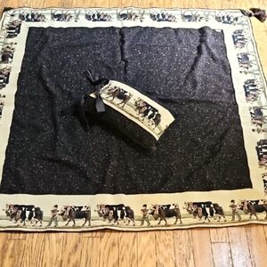 VINTAGE RARE LUXURY ALTALENA OF GENEVA FARMHOUSE WOOL CASHMERE  THROW AND PILLOW